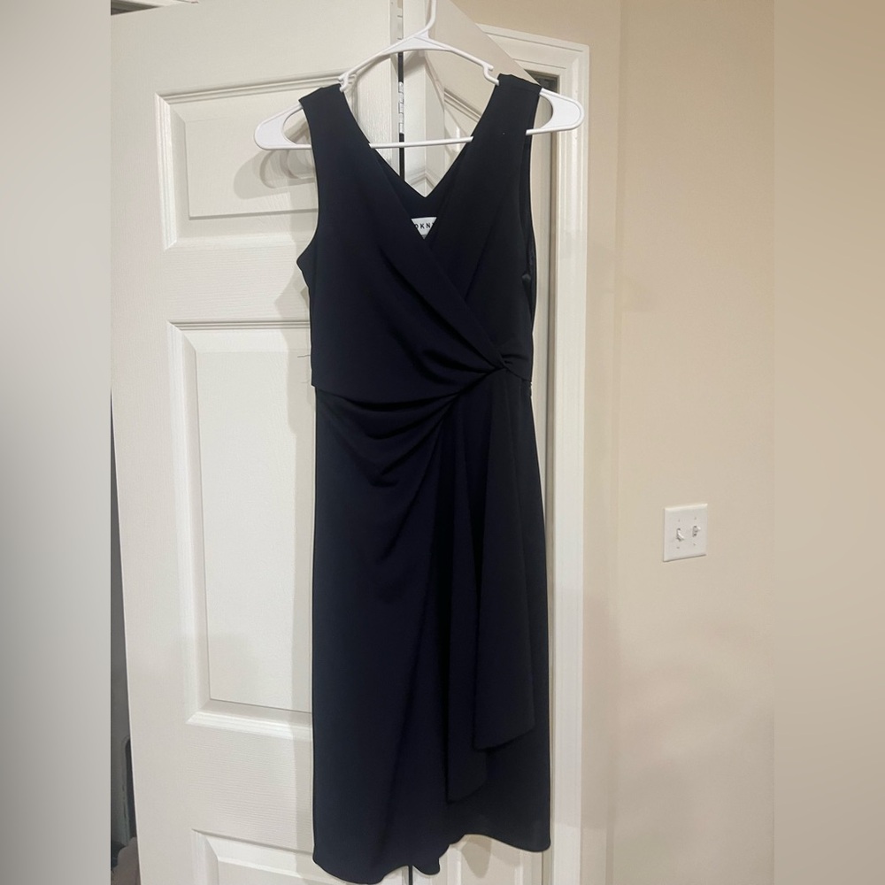 DKNY Navy Asymmetrical Dress